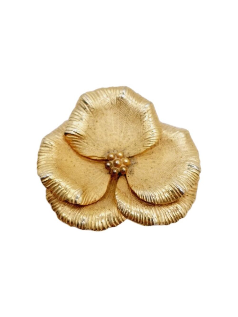Giovanni Pansy Violet Flower Gold tone Brooch